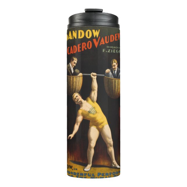The Sandow Eugen Sandow Vaudeville Weightlifter  Thermal Tumbler (Front)