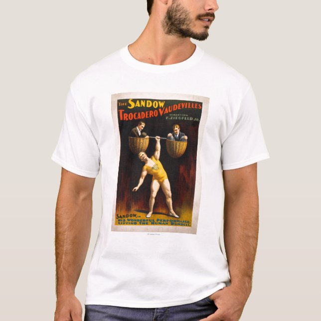 The Sandow Trocadero Vaudevilles Weightlifting T-Shirt (Front)
