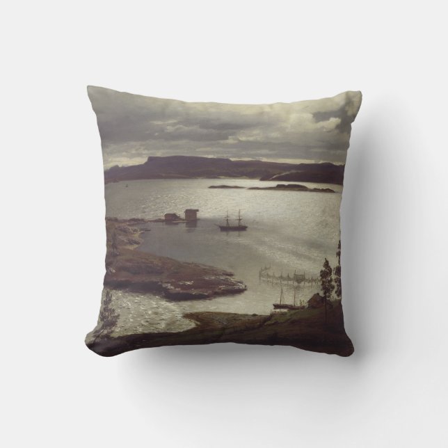 The Sandvik Fiord by Hans Gude Cushion (Front)