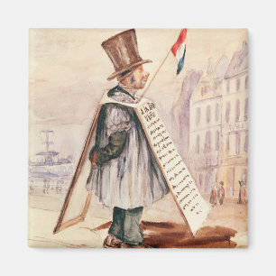 The Sandwich Board Man, Boulevard du Temple, 1839 Magnet