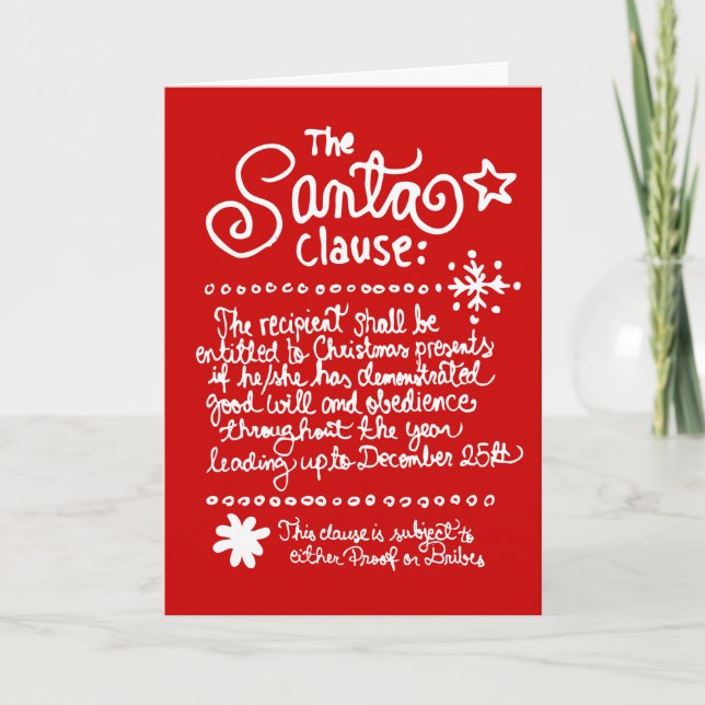 The SANTA Clause Red Holiday Card (Front)