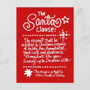 The SANTA Clause Red Holiday Postcard