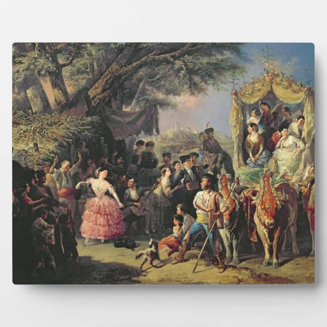 The Santiponce Fair (oil on canvas) Plaque (Front)