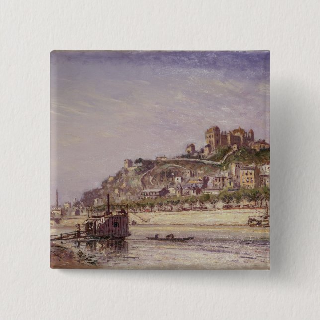 The Saone at Lyons, 1875 15 Cm Square Badge (Front)