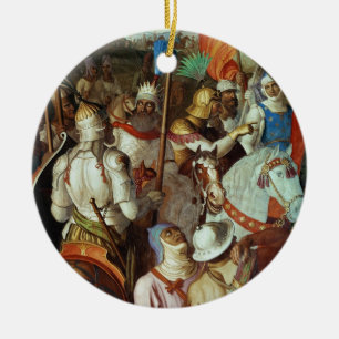 The Saracen Army outside Paris, 730-32 AD Ceramic Tree Decoration