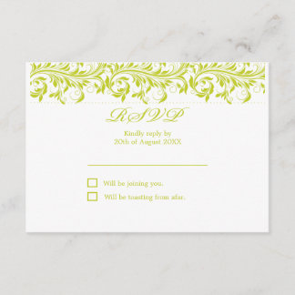 The Sarah Jane lime green and white wedding RSVP