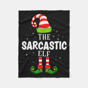 The Sarcastic Elf Christmas Pjs Matching Pajama  Fleece Blanket