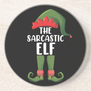 The Sarcastic Elf Family Matching Group Christmas Coaster