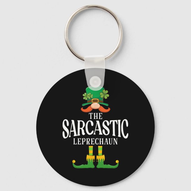 The Sarcastic Leprechaun St Patricks Day Matching  Key Ring (Front)