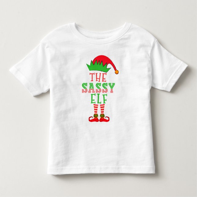 The Sassy Elf Christmas Family Matching Pajama Toddler T-Shirt (Front)