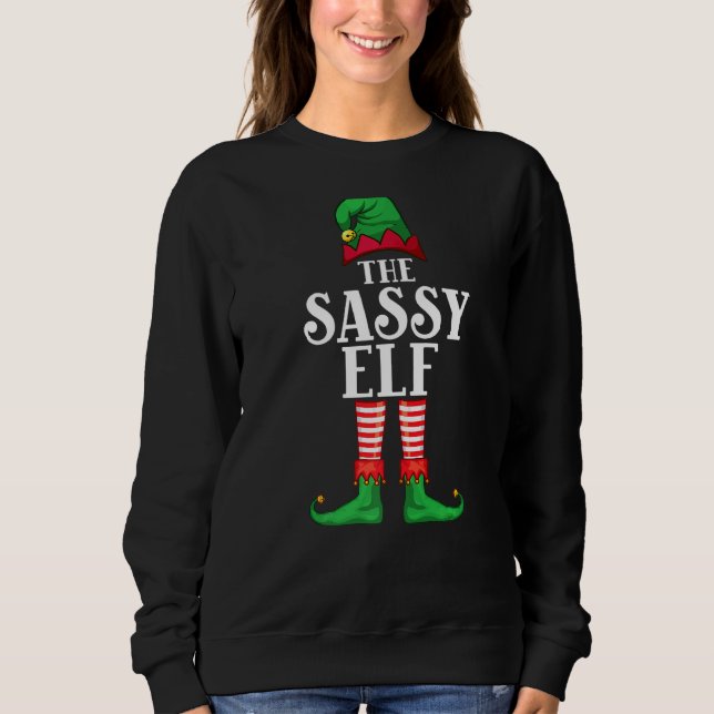 The Sassy Elf  Family Matching Christmas Costume Sweatshirt (Front)