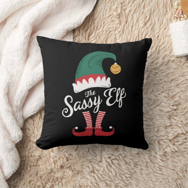 The Sassy Elf Family Matching Funny Christmas Cushion (Blanket)