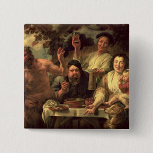 The Satyr and the Peasants 15 Cm Square Badge
