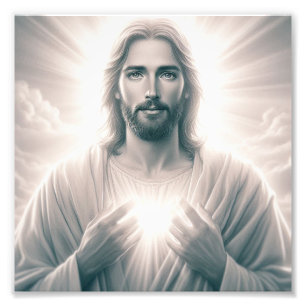 The Saviour's Grace: Full-Body Portrait of Lord Je Photo Print