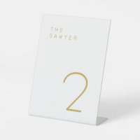 The Sawyer 2 Gold and White Table Number