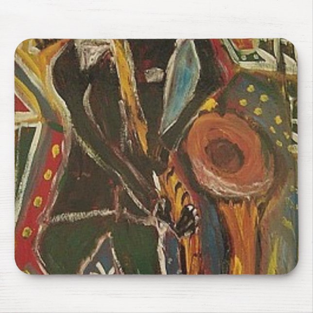 THE SAX PLAYER MOUSE PAD (Front)