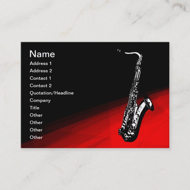 The Saxophone Business Card (Front)