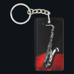 The Saxophone Key Ring<br><div class="desc">Designer gift for your cool saxophonist. Add text on front or back if needed.</div>