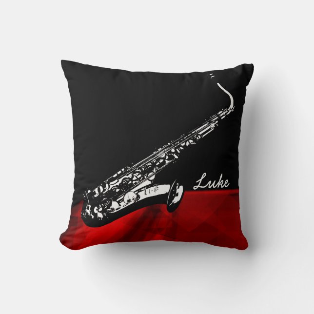 The Saxophone/Personalised Pillow (Front)