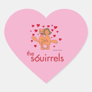 The Sbuirrels Ed and Mary Valentine Heart Sticker