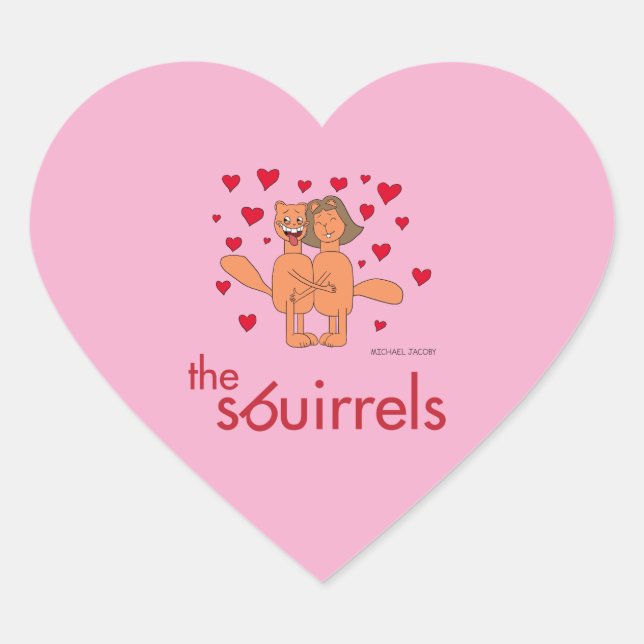 The Sbuirrels Ed and Mary Valentine Heart Sticker (Front)