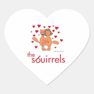 The Sbuirrels Ed and Mary Valentine Heart Sticker
