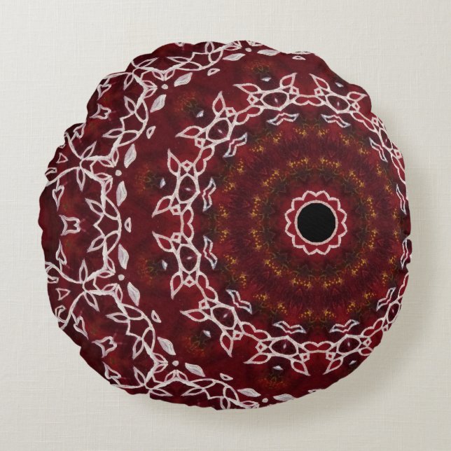 The Scarlet Labyrinth Round Cushion (Front)
