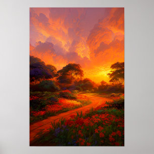 The Scarlet Pathway of Dusk Poster