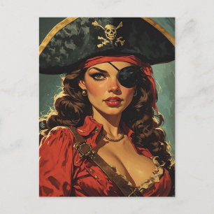The Scarlet Pirate Temptress Postcard