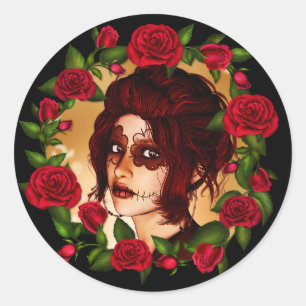 The Scarlet Sugar Doll Classic Round Sticker