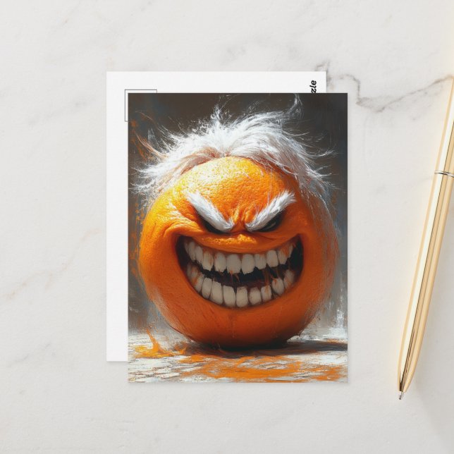 The Scary Orange Postcard (Front/Back In Situ)