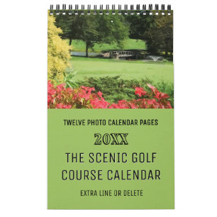 The Scenic Golf Course One Page Per Month Calendar