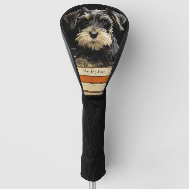The Schnauzer Dog 001 - Odessa Leyendecker Golf Head Cover (Front)