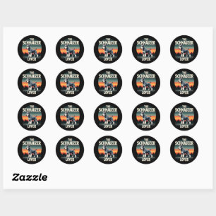The Schnauzer Lover - Retro Dog Design Classic Round Sticker