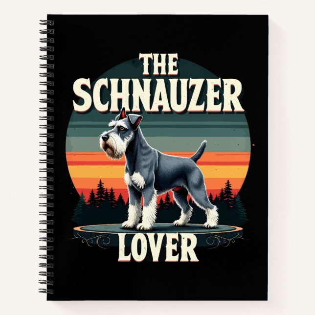 The Schnauzer Lover - Retro Dog Design  Notebook (Front)
