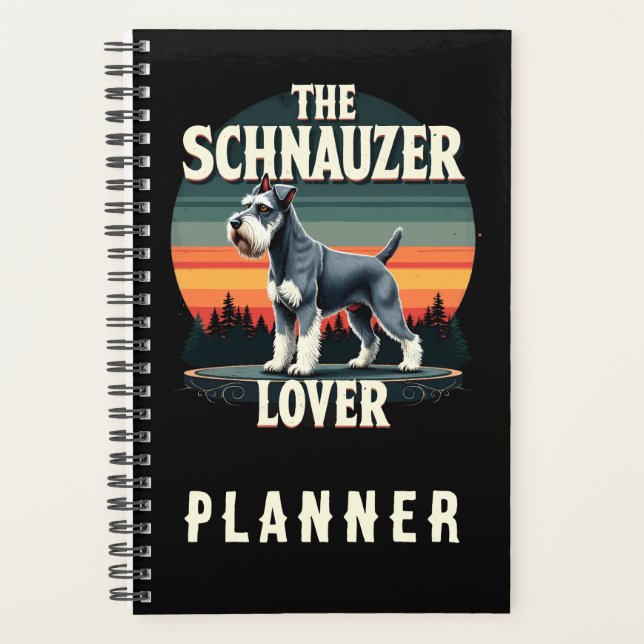 The Schnauzer Lover - Retro Dog Design  Planner (Front)
