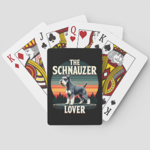 The Schnauzer Lover - Retro Dog Design  Playing Cards