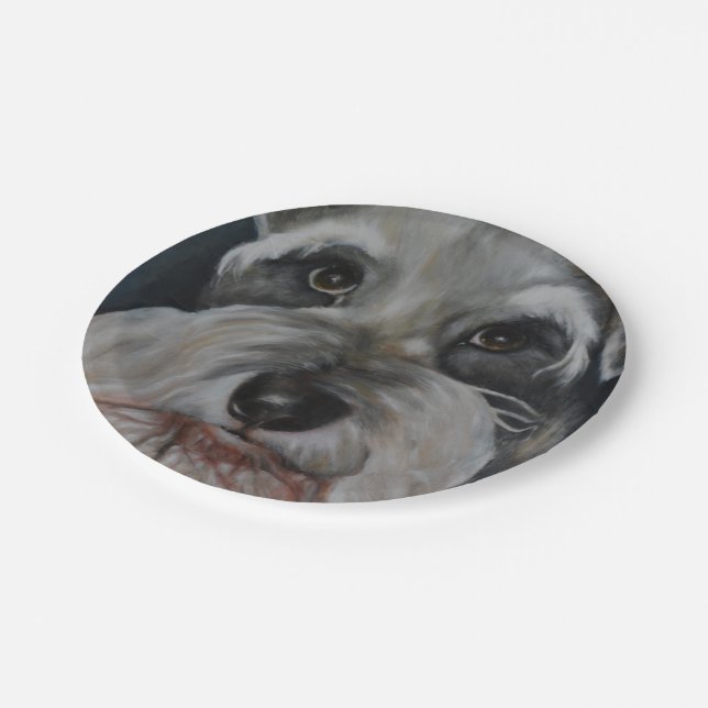 The Schnauzer Paper Plates (Angled)