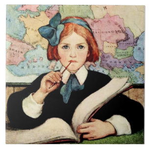 The Scholar by Jessie Willcox Smith Ceramic Tile