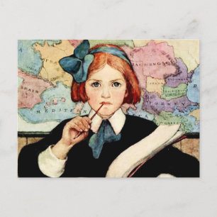 The Scholar by Jessie Willcox Smith Holiday Postcard