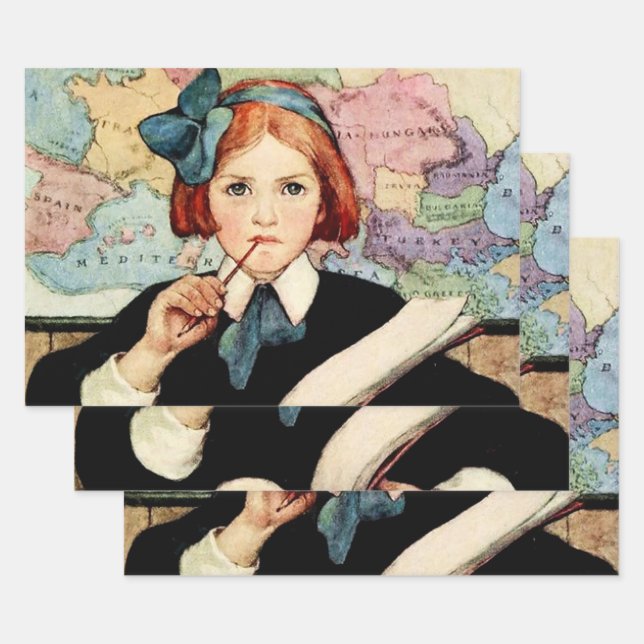 The Scholar by Jessie Willcox Smith Wrapping Paper Sheet (Set)