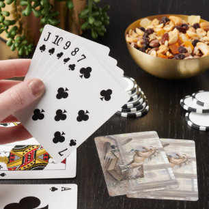 The Scholar Horse Leaping from a Book Playing Cards