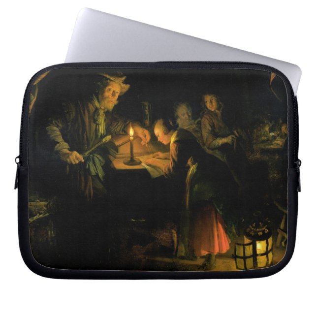 The School Master, 1660-65 (oil on panel) Laptop Sleeve (Front)