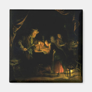 The School Master, 1660-65 (oil on panel) Magnet