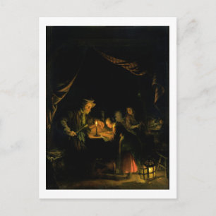 The School Master, 1660-65 (oil on panel) Postcard