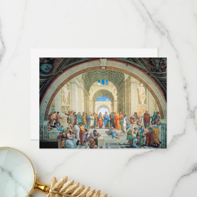 The School of Athens by Raphael  Thank You Card (Front/Back In Situ)