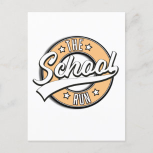 The School Run retro logo Invitation Postcard