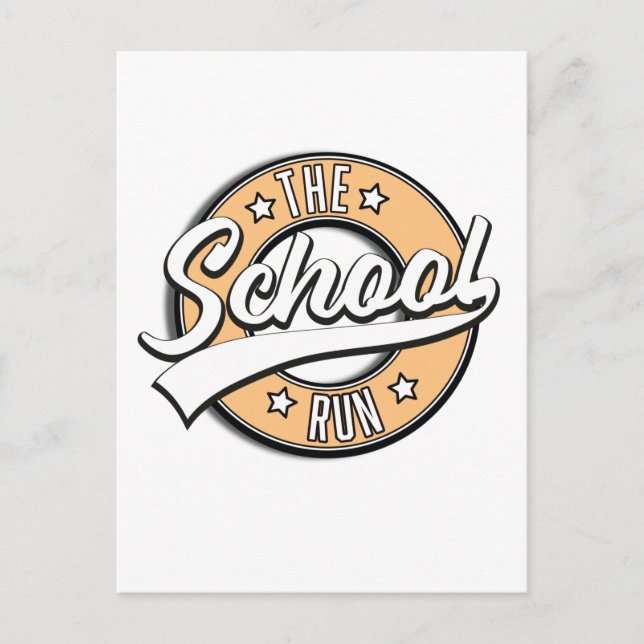 The School Run retro logo Invitation Postcard (Front)