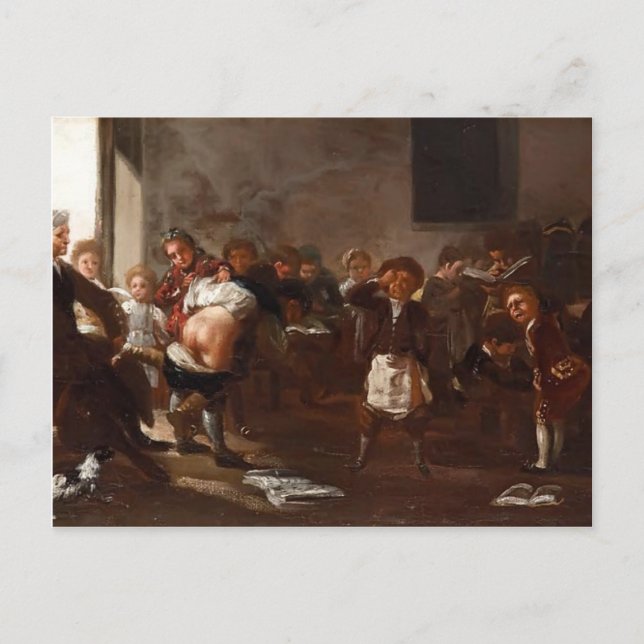 The school scene by Francisco Goya Postcard (Front)