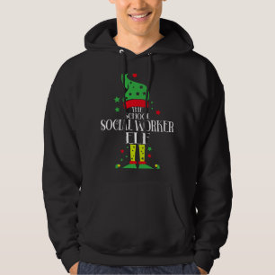 The School Social Worker Elf Christmas funny Hoodie